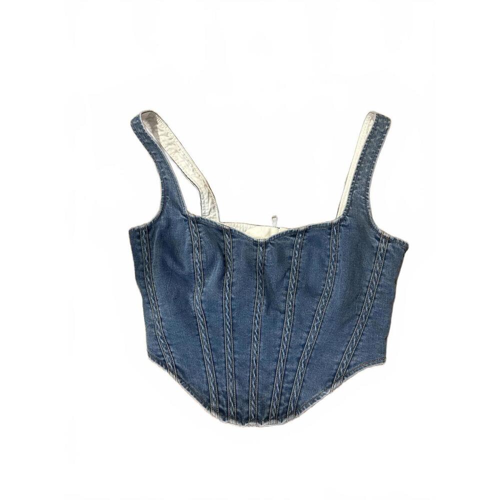 Bardot Denim Corset Crop Top